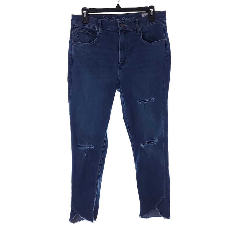 We The Free Womens Size 31 Distressed Blue Skinny Jeans Free People